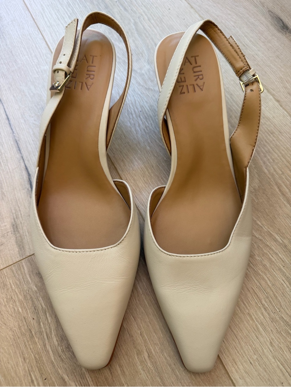 Naturalizer Dalary pointed toe sling back, warm white leather, size 9 - Picture 5 of 8